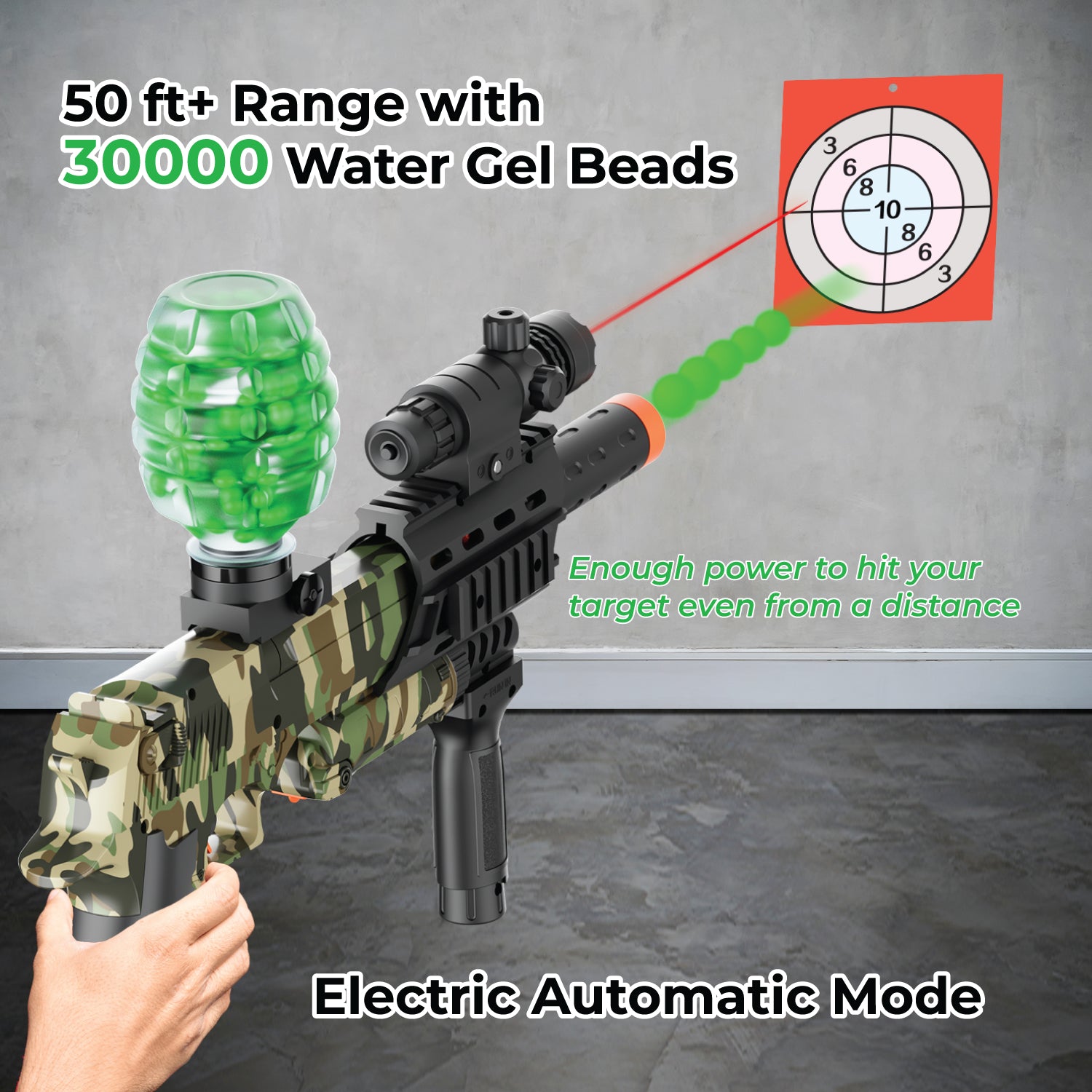 Contixo GB1 Camo Automatic Gel Ball Blaster with 30,000 Gel Beads