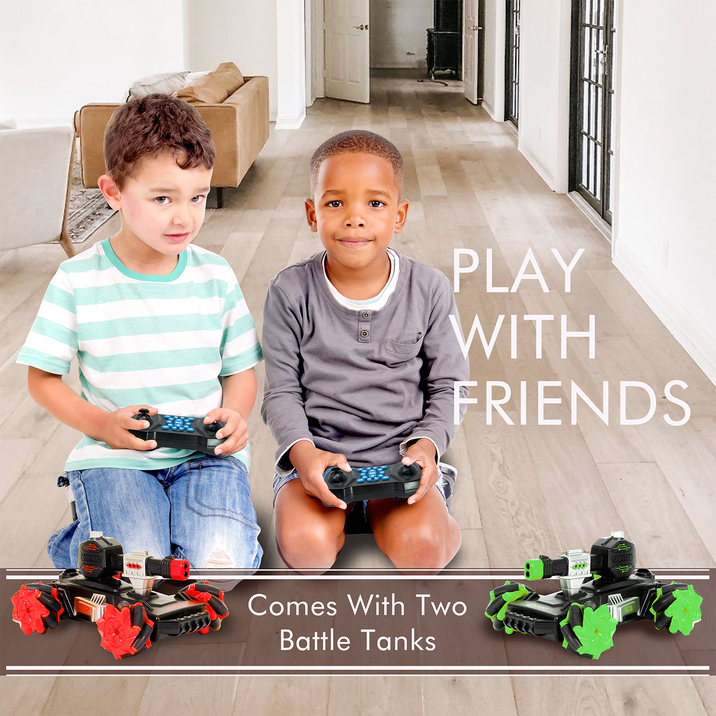 Contixo SC6 RC Remote Control Combat Battle Tank 1:24 Scale - 2 Pack