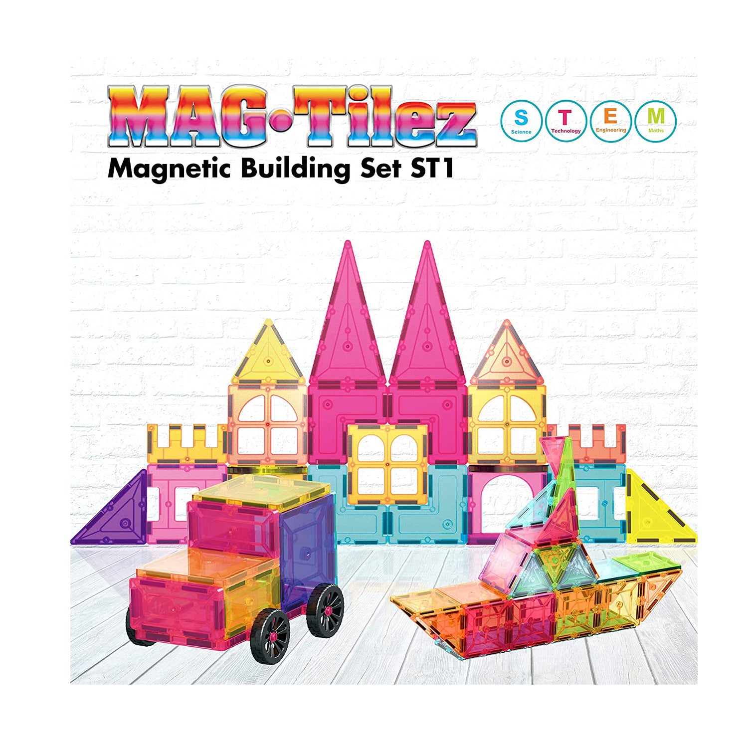 Contixo ST1 Kids Magnet Toys Magnetic Tiles 150 PCs 3D Building Blocks
