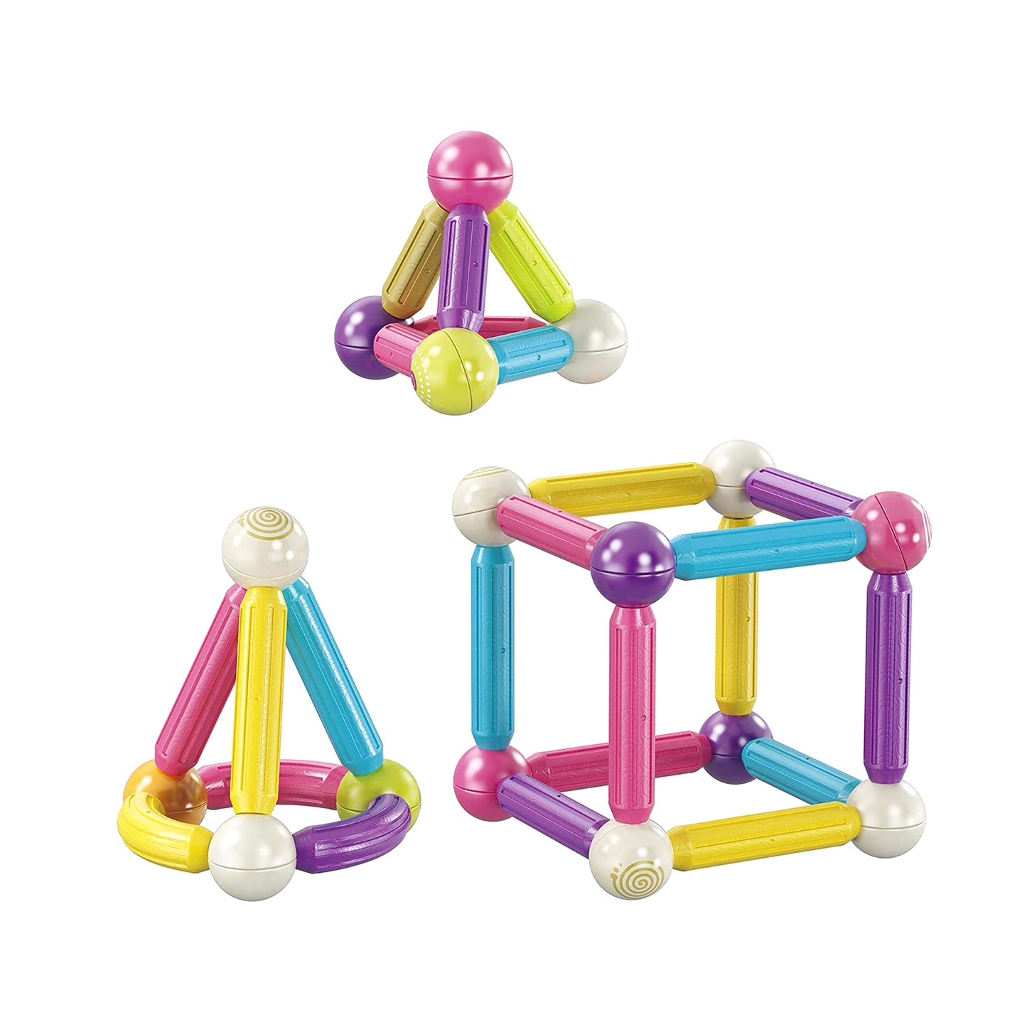 Contixo ST2 Magnetic Building Set - 68-Piece STEM Toy for Creative Kids, A