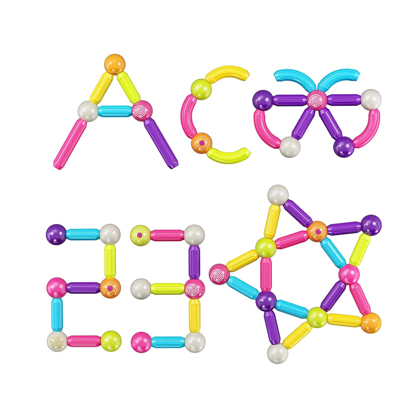 Contixo ST2 Magnetic Building Set - 68-Piece STEM Toy for Creative Kids, A