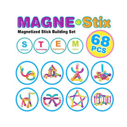 Contixo ST2 Magnetic Building Set 68-Piece STEM Toy for Creative Kids