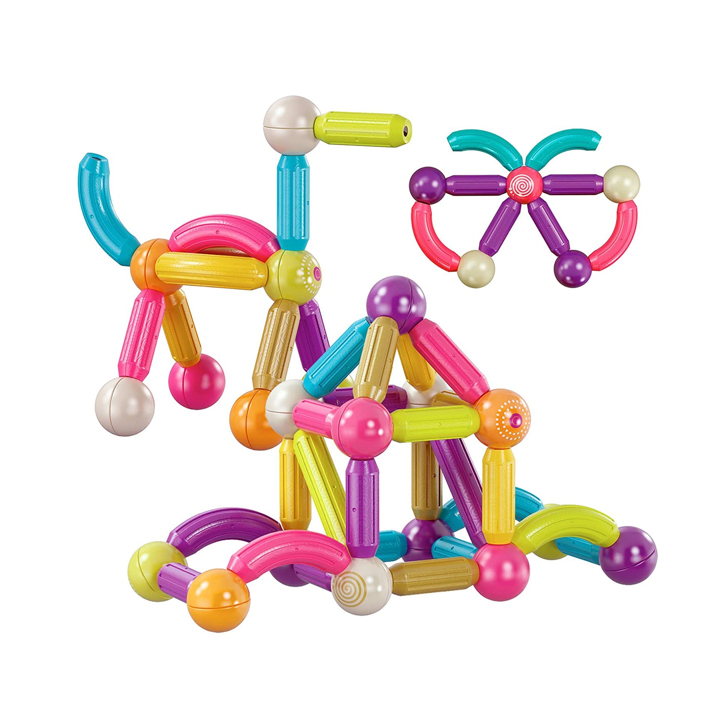 Contixo ST2 Magnetic Building Set - 68-Piece STEM Toy for Creative Kids, A