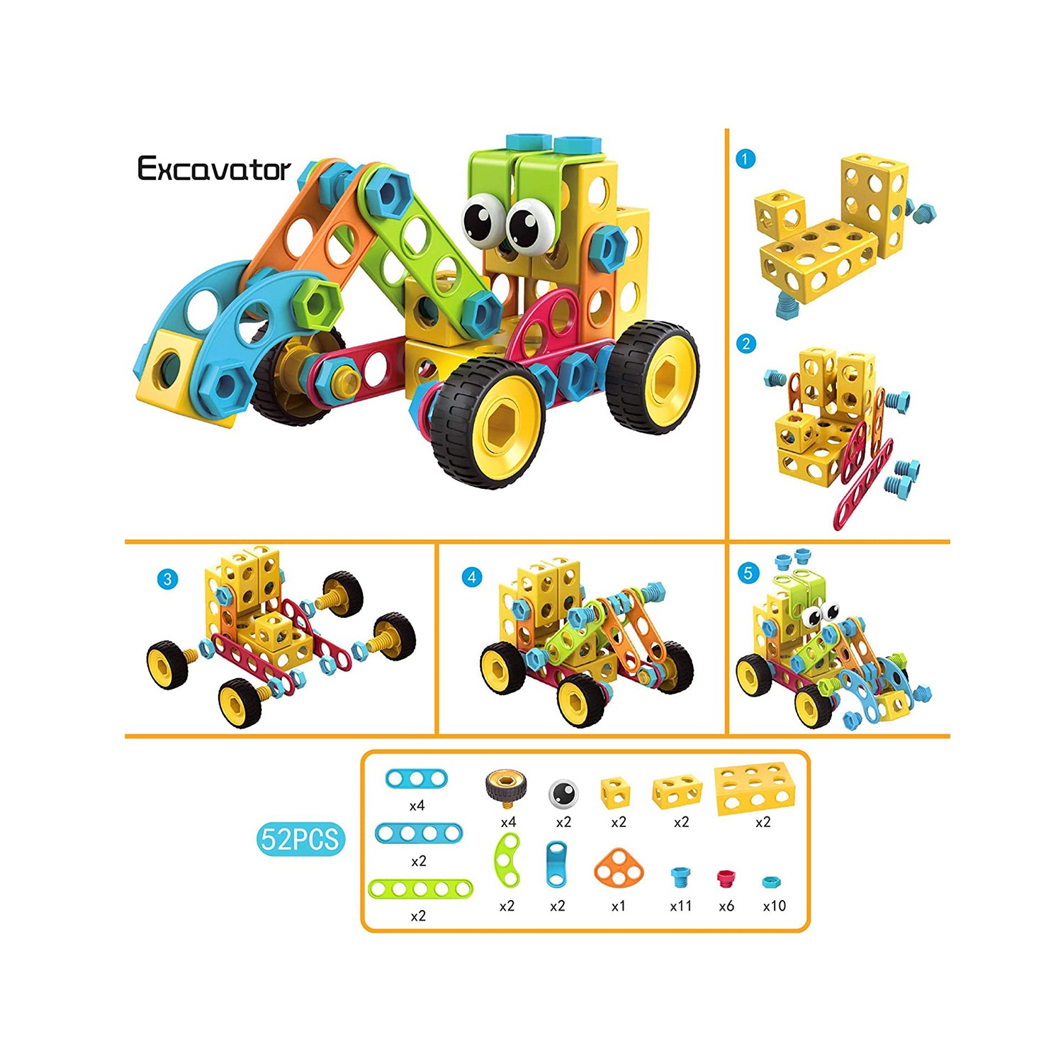 Contixo ST3 Mega Mechanic 3D Building Block Set - 223 PCS