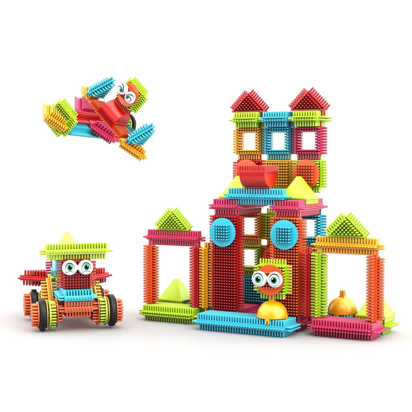 Contixo ST5 Bristle Shape STEM Blocks - 144 Pcs 3D Building Tiles Set