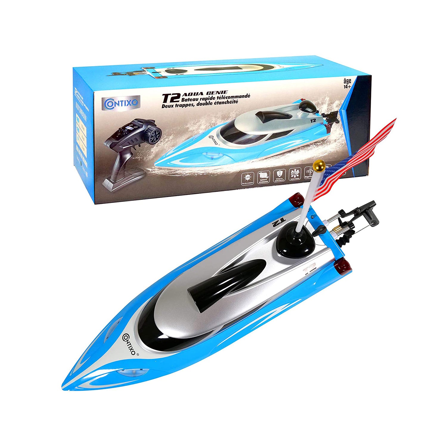 Contixo T2 Water Wizard RC Remote Control Speed Boat